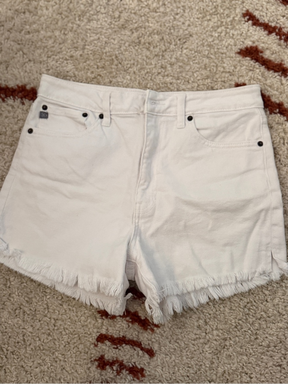 Just USA White Frayed Hem Denim Shorts
